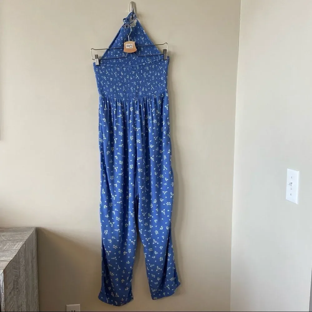 American Eagle-Floral Dainty Printed Halter Jumpsuit (Size:Medium) - Picture 2 of 11